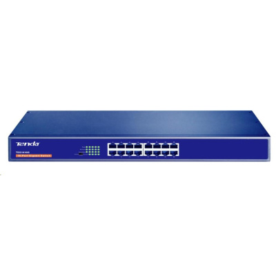 Tenda TEG1016G 16-Port Gigabit Ethernet Switch, 10/100/1000 Mb/s, Rackmount