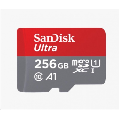 SanDisk MicroSDXC karta 256GB Ultra (100MB/s, Class 10, Android) + adaptér